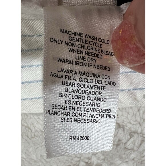 NWOT Basic Editions Chino Capri Pants Women's White Stretch Cotton Size 10 - Picture 6 of 6